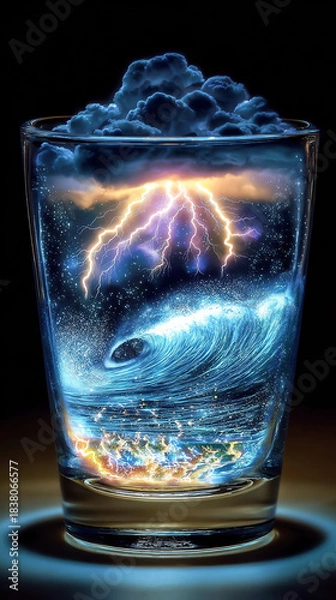 Obraz storm in a glass, AI generated