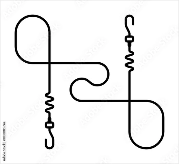 Fototapeta Elastic Tying Rope With Hook Icon Y_2411001