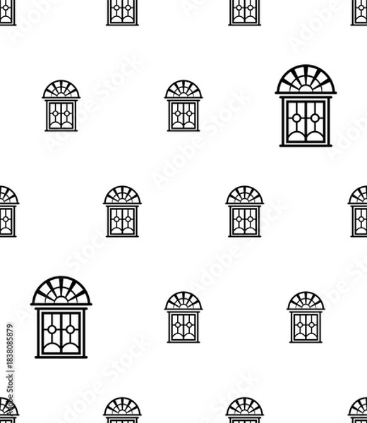 Fototapeta Window Icon Seamless Pattern Y_2411001