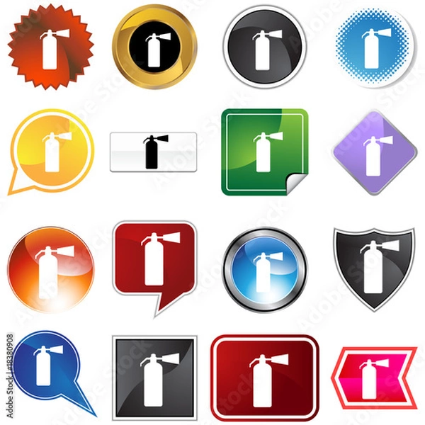Fototapeta Fire Extinguisher Icon Set