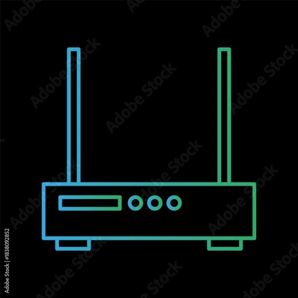 Obraz Router device icon. Wireless signal symbol. Internet modem Vector. Wi Fi connection equipment.