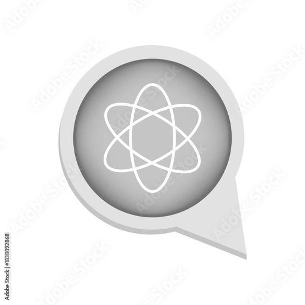 Obraz Atom model icon. Molecule structure symbol. Science research Vector. Bubble shape element.