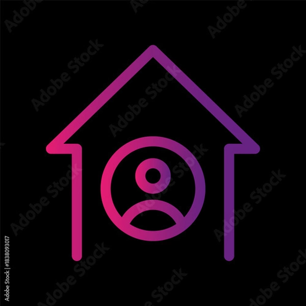 Obraz Home user icon. Property profile symbol. House person Vector. Residential access account