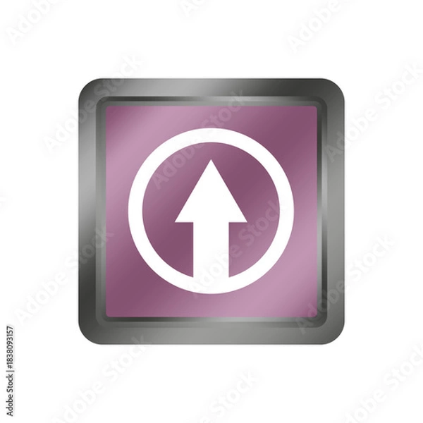 Obraz Up arrow icon. Upload process symbol. Rise direction detail. Vector advance element.