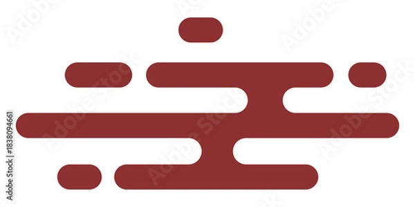 Fototapeta Abstract Red Cloud Shape with Rounded Edges