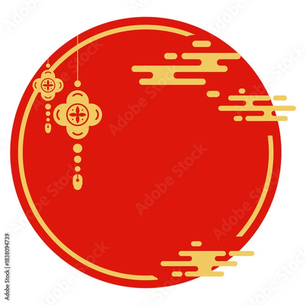 Fototapeta Chinese New Year Decorative Circle With Ornate Lanterns