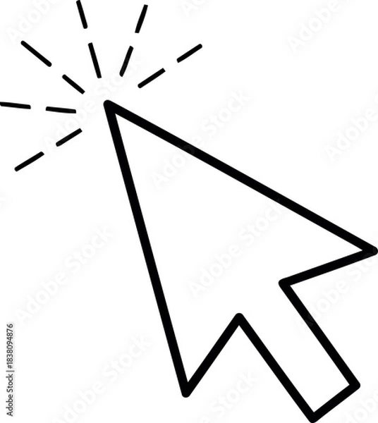 Obraz Simple hand drawn cursor clicking with sparkle effect