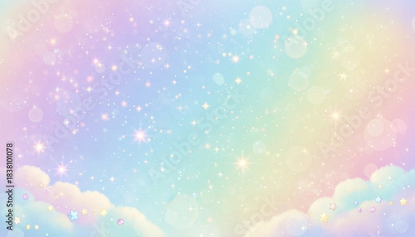 Obraz カラフルでキラキラした幻想的なゆめかわいい背景
