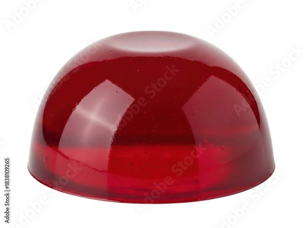 Fototapeta Isolated red transparent dome, emergency beacon or warning light accessory, shiny object