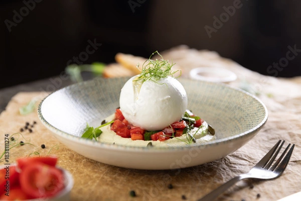Fototapeta Italian burrata cheese