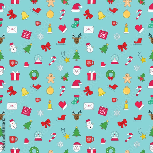 Fototapeta Holiday christmas pattern background
