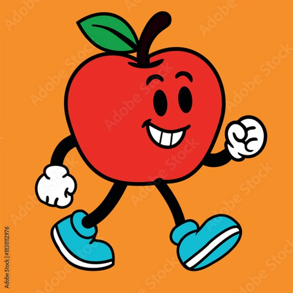 Obraz Apple Cartoon Vector Character