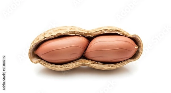 Fototapeta Open Peanut with Two Nuts Inside