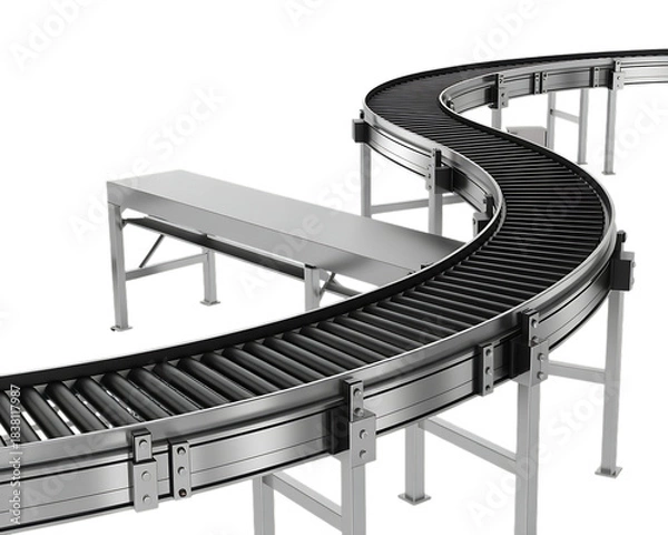 Obraz Wooden desk and chair near an empty office staircase interior design