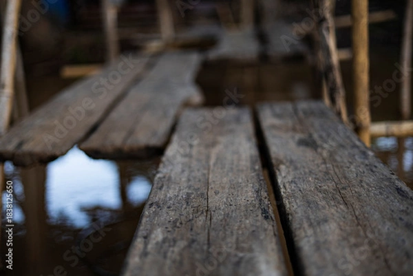 Obraz Wooden Path Above Rainy Flood