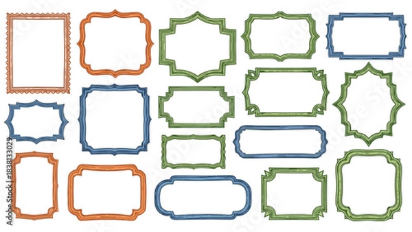 Fototapeta Ornate Border Frame Collection Decorative Graphic Elements for Design Projects