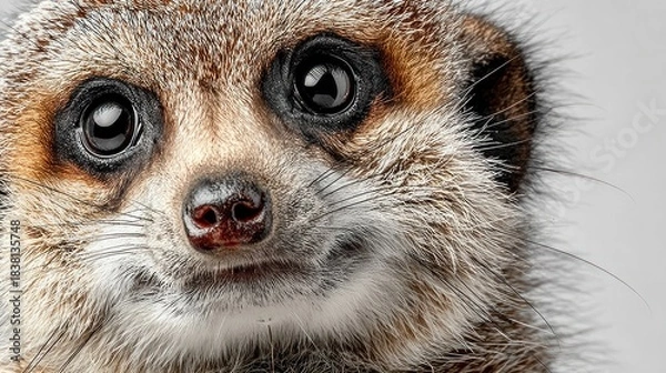 Obraz Close-up of a Meerkats Face with Expressive Eyes and Fur.