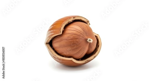Obraz Shelled Hazelnut Kernel Isolated on White Background