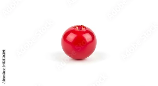 Obraz Single Fresh Red Cranberry on White Background