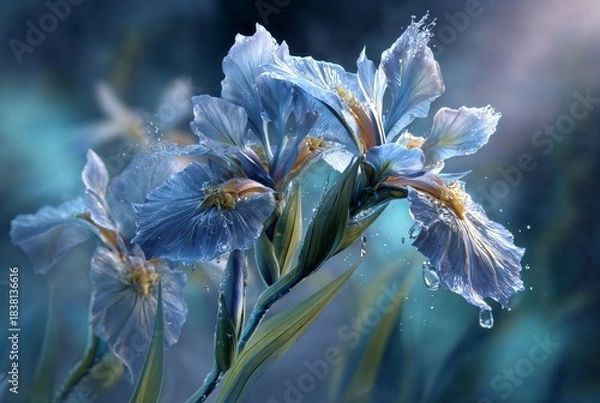 Obraz bee on blue flower