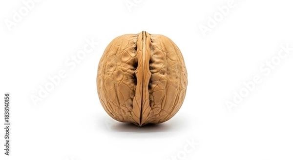 Obraz Whole Walnut in Shell on White Background
