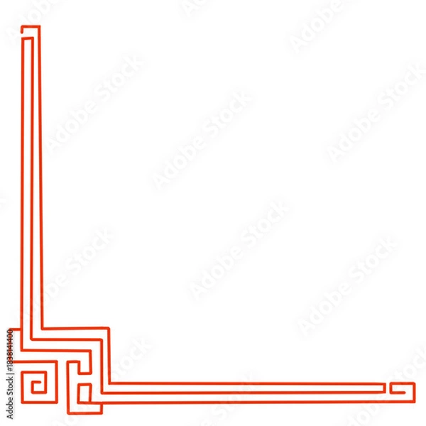 Obraz Chinese red geometric border design