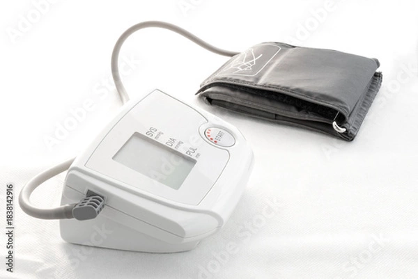 Obraz tonometer and pulse oximeter on white background