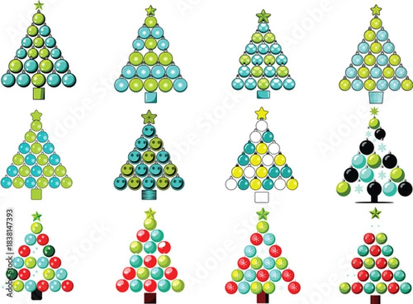 Fototapeta Yarn Christmas Tree