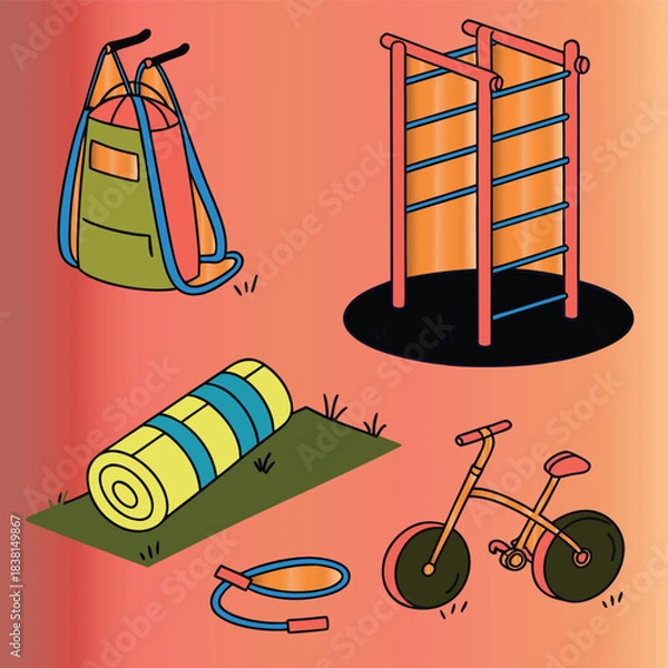 Fototapeta Vector illustration icon design symbol of a swing