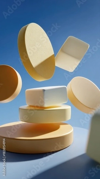 Obraz Layered Gradient Forms Creating Minimal Floating Design
