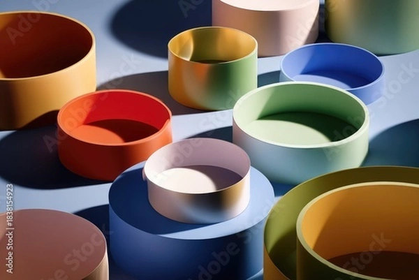 Obraz Dimensional Abstract Composition with Smooth Color Blends
