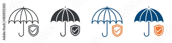 Fototapeta Insurance Icon Set Multiple Style Collection 