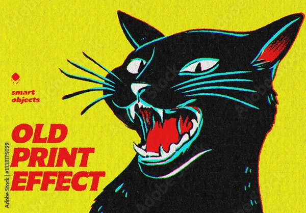 Obraz Retro Print Design Effect Mockup