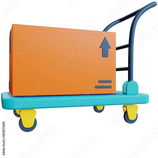 Obraz 3d trolley with package box