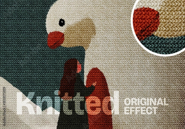 Obraz Knitted Photo Effect Mockup