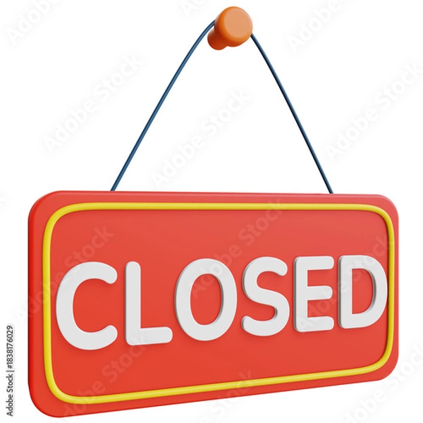 Obraz closed sign isolated on transparent background