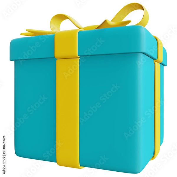Obraz 3d gift box isolated on transparent background
