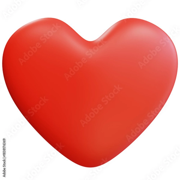 Obraz 3d red heart on transparent background