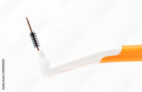 Obraz Interdental Brush Macro Photography on White Background