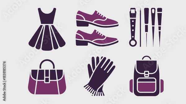 Obraz Fashion Accessories Vector Icon Set