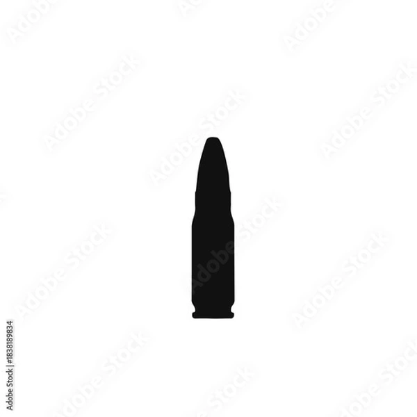 Obraz Bullet silhouette vector flat illustration design.