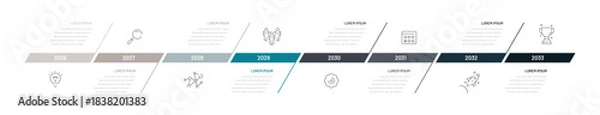 Fototapeta 8 step timeline for presentation, website