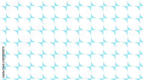 Fototapeta Repeating Pattern of White and Light Blue Rounded Squares abstract background
