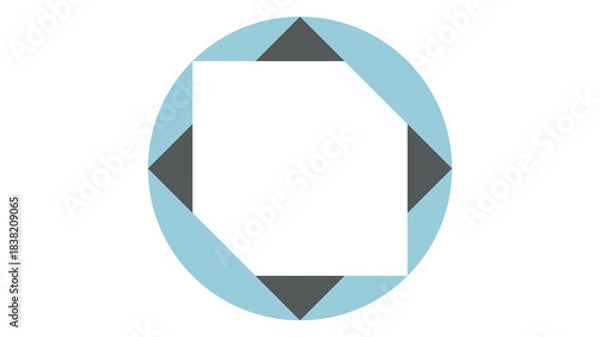 Fototapeta Abstract Geometric Circle With Square and Triangles on White image photo
