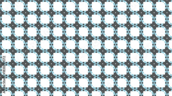 Fototapeta Dense Geometric Pattern of Blue and Gray Squares on White abstract background