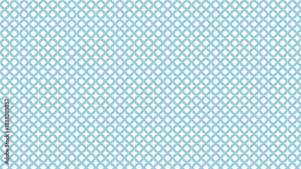 Fototapeta Light blue interlocking rings geometric pattern background seamless texture
