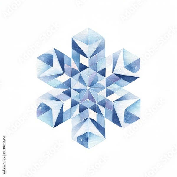 Fototapeta Blue snowflake with a diamond shape
