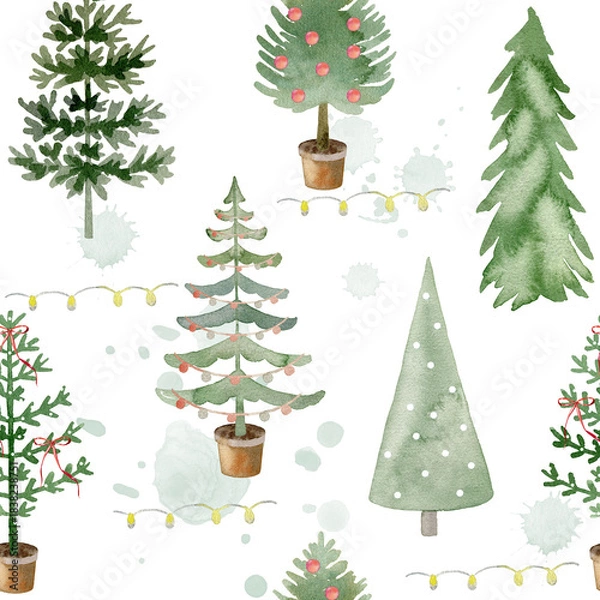 Obraz Xmas trees pattern.