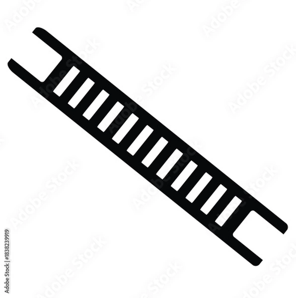 Obraz Black and white vector ladder icon