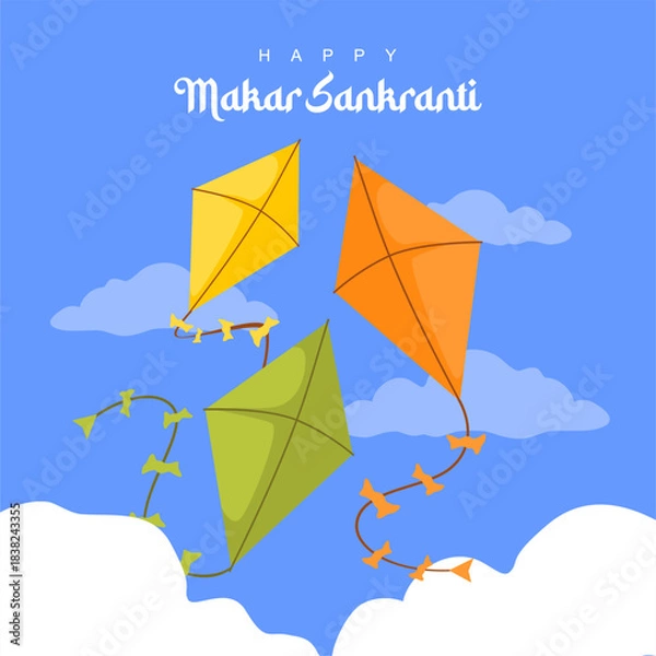 Fototapeta vector makar sankranti poster design template